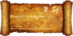 Mussil Szederke névjegykártya